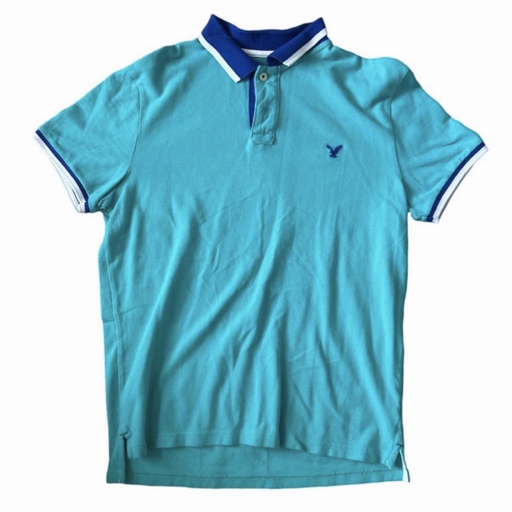 American Eagle Outfitters Aqua Polo Shirt